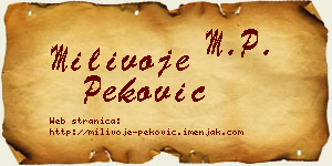 Milivoje Peković vizit kartica
